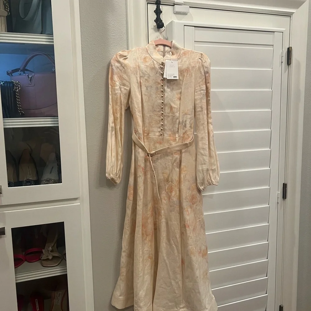 Zimmermann Crush buttoned midi Floral Long Sleeve Dress. Size 1. New with tags - Picture 10 of 13